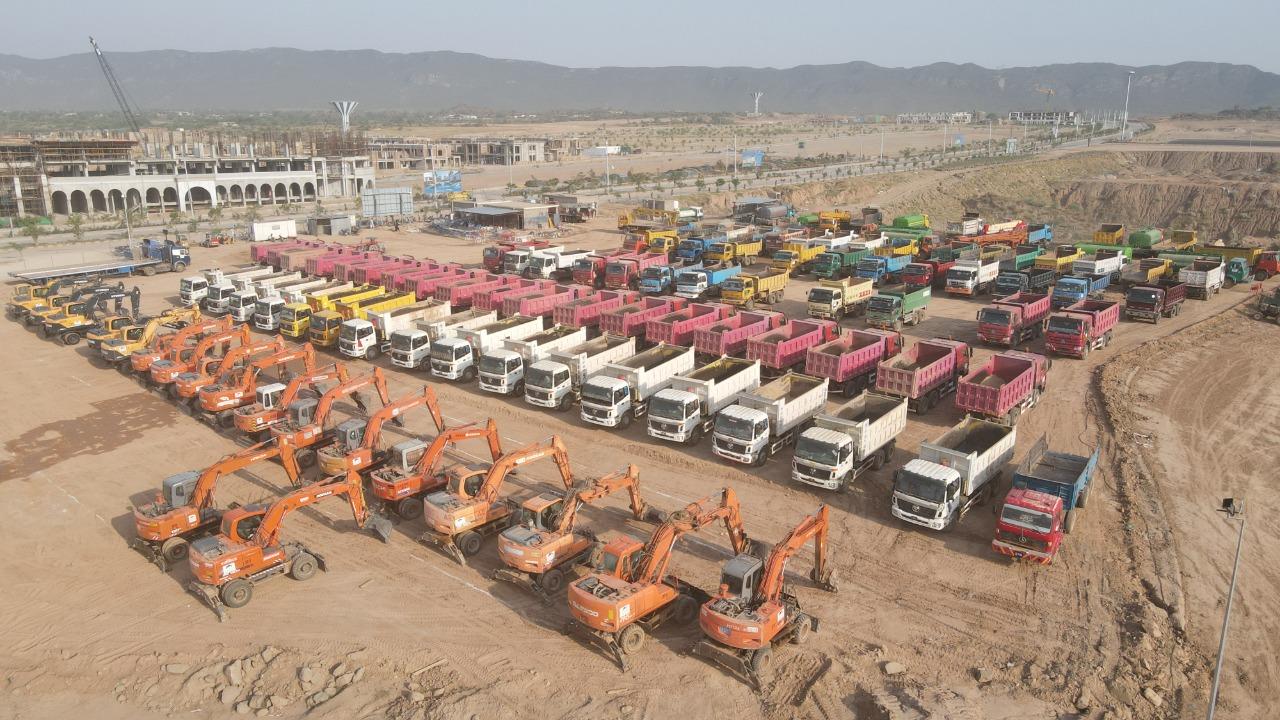Equipments and Machines parked at various location of Capital Smart City at designated places for EID ul FITTR holidays