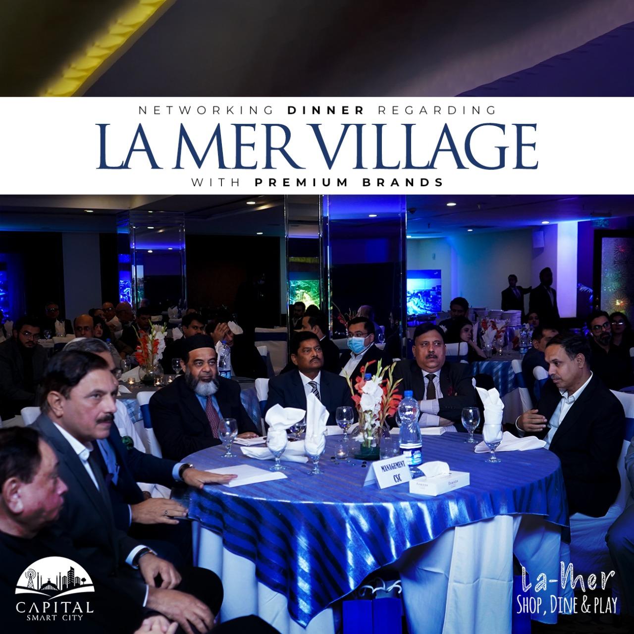 Networking dinner regarding La Mer village with premium brands