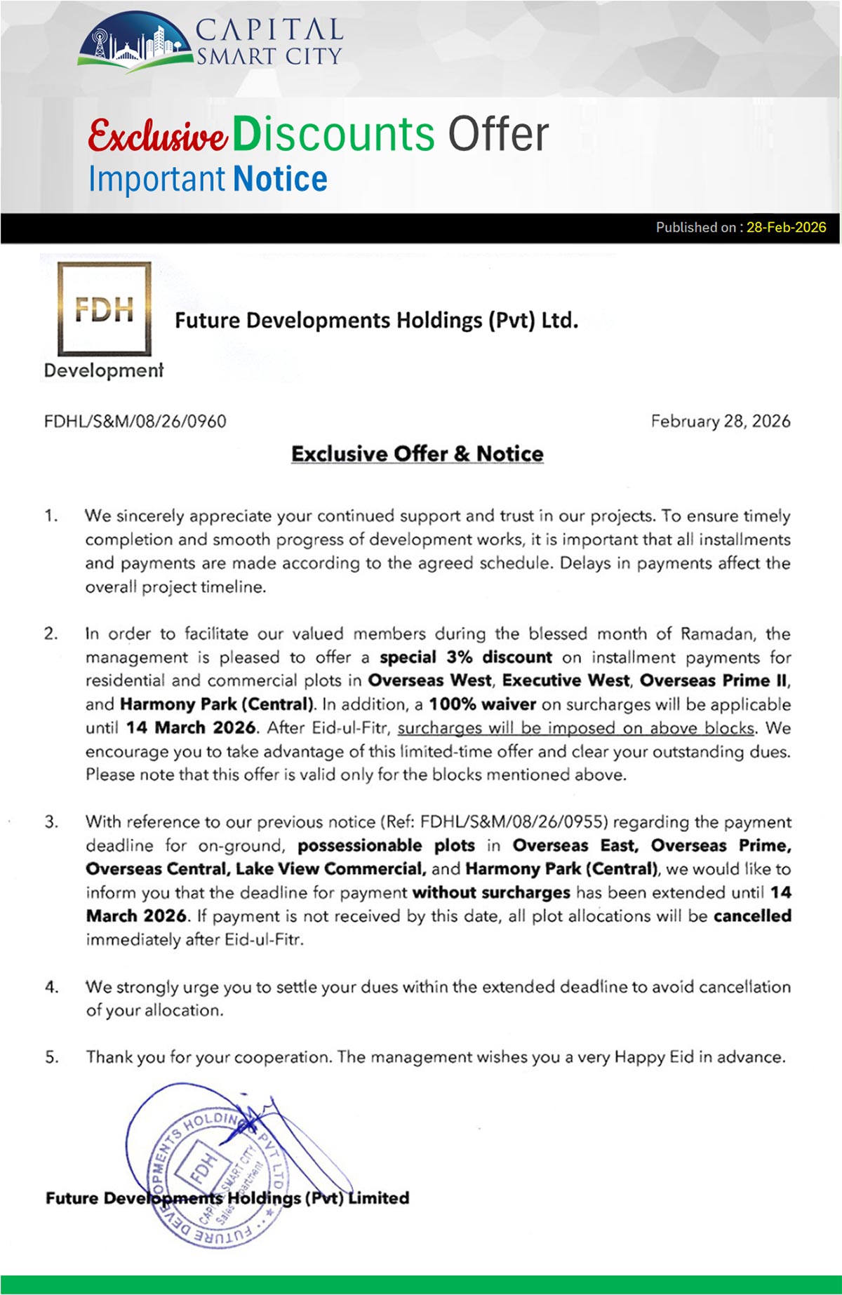 Exclusive New Discount Offer & Notice