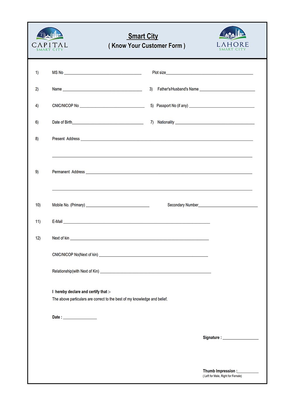 Know Your Customer Form